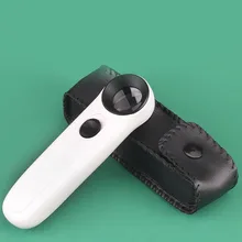 Loupe de carte Loupe 40X avec 2 LED Loupe de bijoutier, boucle de Loupe pour le bureau à domicile et les voyages