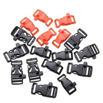 

4 Pcs 15/20mm Side Release Buckle Curved Emergency Survival Whistle Buckle Paracord 550 Paracord Bracelet Strap Bag Parts