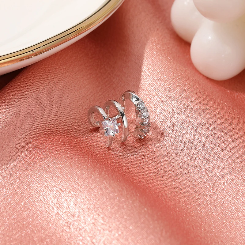 1 Pc Charming Zircon Ear Cuffs for Women Ladies Clip On Earrings Gold Silver Color Earcuff Fake Piercing Earrings Jewelry
