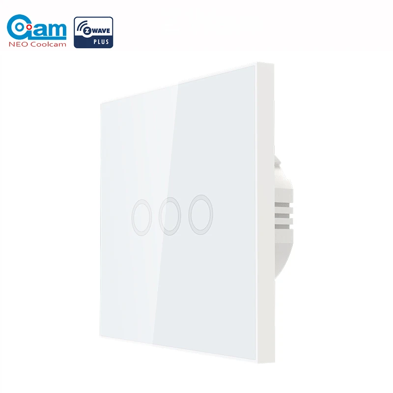 

NEO COOLCAM 3CH Z-wave Plus Wall Light Switch 3 Gang Home Automation Wall Light Switch Touch Control EU 868.4MHZ