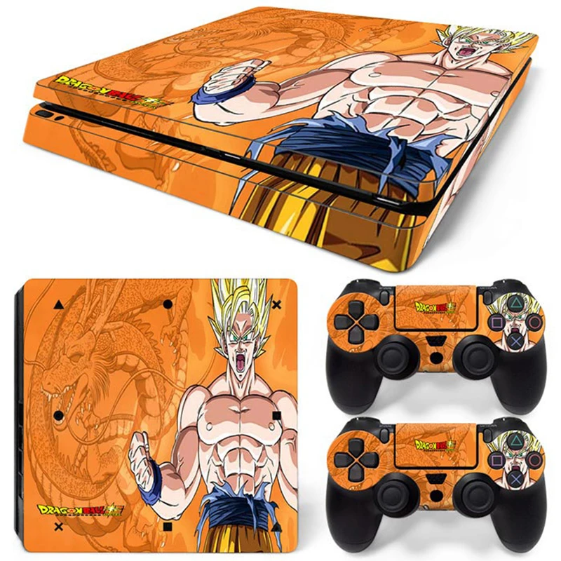 Hot Anime Goku Sticker Cover Wrap Protector Skin For Sony PS4 Slim Console & 2PCS Controller Skin Decal For PS4 Slim