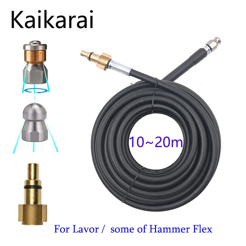 

For Lavor /Sterwins/Sewer Jetter Kit for Pressure Washer,, 1/4 Inch , Button Nose and Rotating Sewer Jetting Nozzle, Orifice 4.0