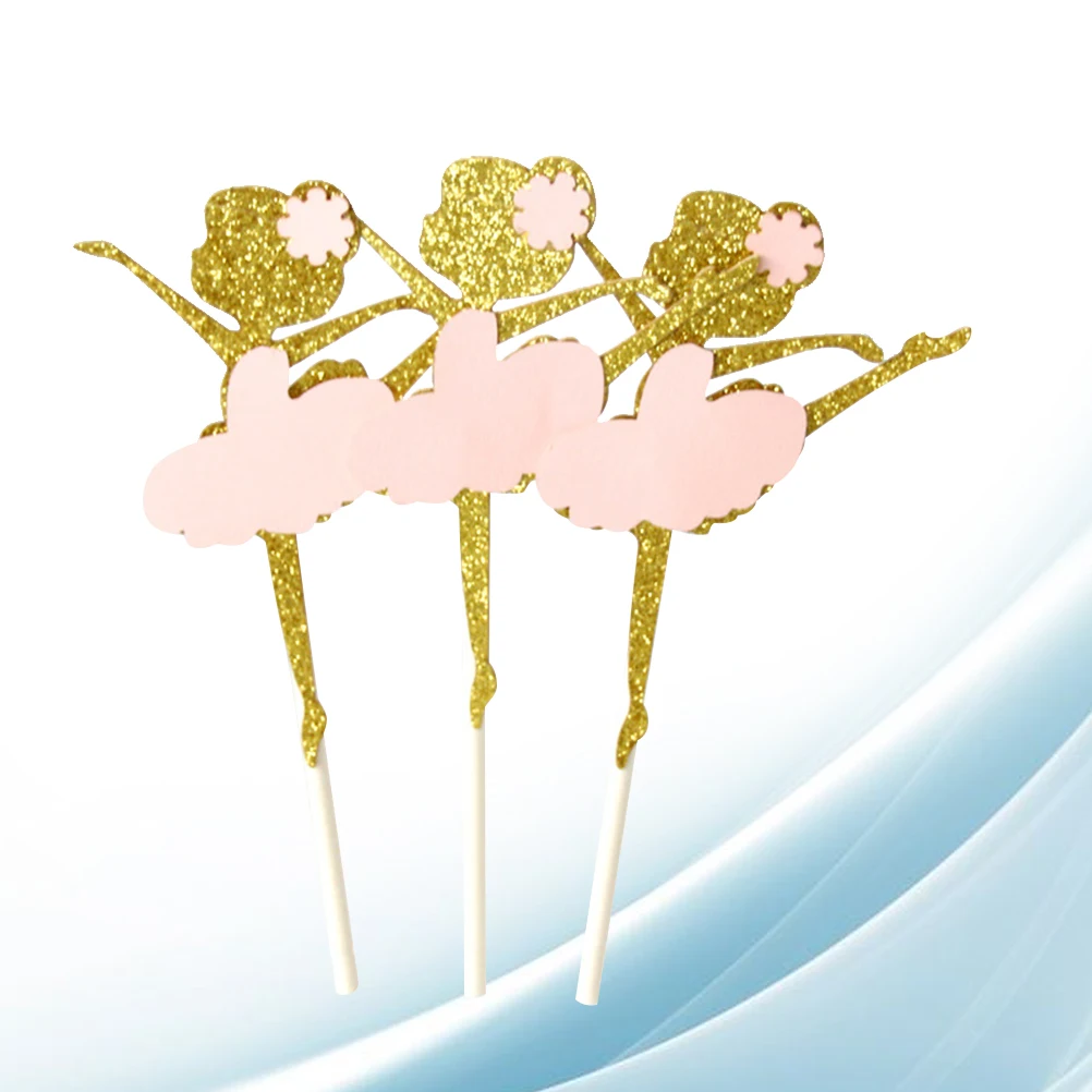 10PCS Cake Toppers Princess Dress Paper Cake Picks Fruit Picks Cake Decorating Toppers for Dinner Event