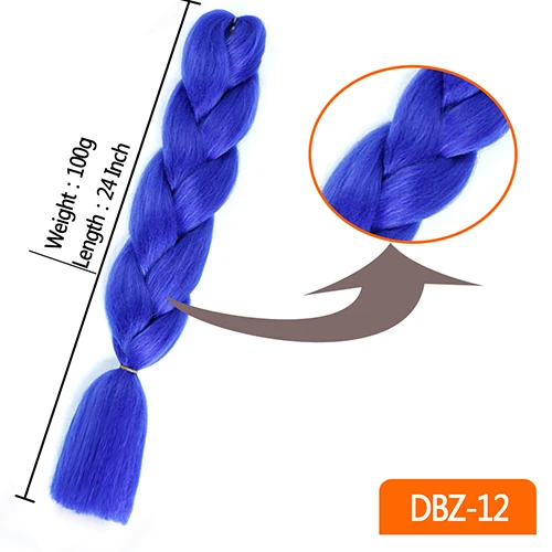 WTB волосы синтетические жгуты для вплетания в крупное плетение волосы 24 дюйма 100 г/шт. чистый цвет клип в наращивание волос крючком волосы - Цвет: 1B/27HL