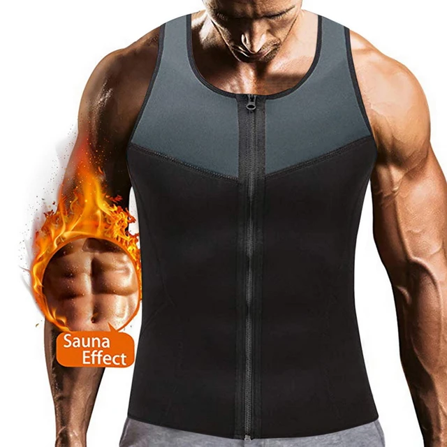 Men Polymer Sweat Sauna Shaper Vest Body Shaper Waist Trainer