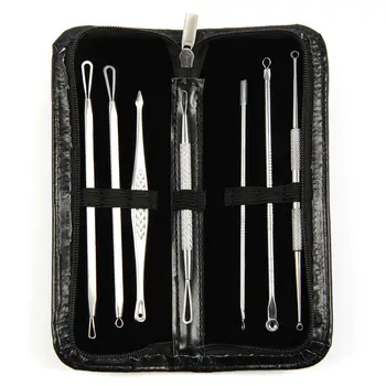 

2019 7pcs/set Blackhead Acne Removal Tool Set Comedone Pimple Blemish Extractor Remover Tool Tweezer Kit