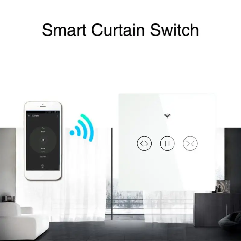 Горячая WiFi умный занавес переключатель сплошной цвет смарт WiFi пресс занавес переключатель мобильное приложение управление Поддержка Alexa Google Home