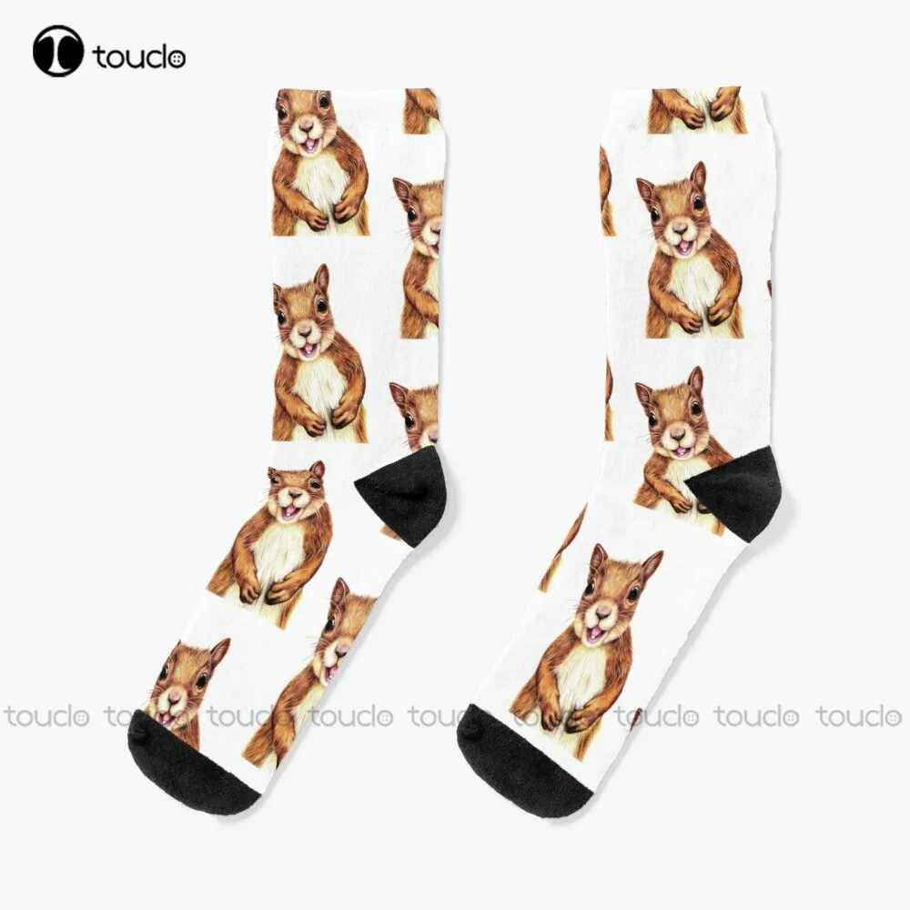 

Seamus The Squirrel Says Hello Socks Slouch Socks Christmas Fashion New Year Gift Unisex Adult Teen Youth Socks Hd High Quality