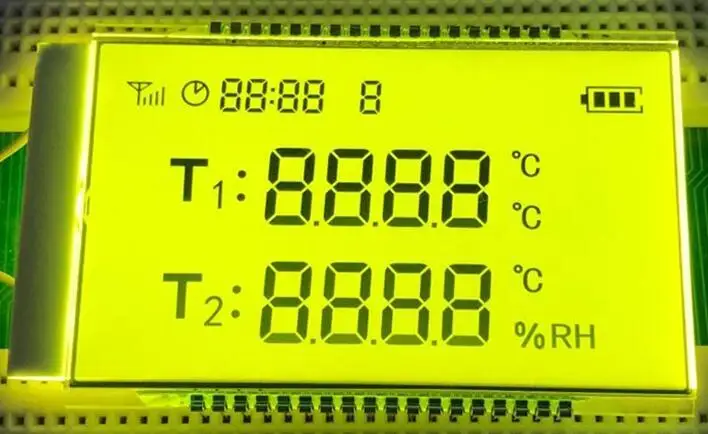 Yellow Green 36PIN TN положительный 2 дорога 4 цифры сегментная жидкокристаллическая Панель 3,3 в белый/синий/зеленая желтая задняя подсветка - Цвет: Yellow Green