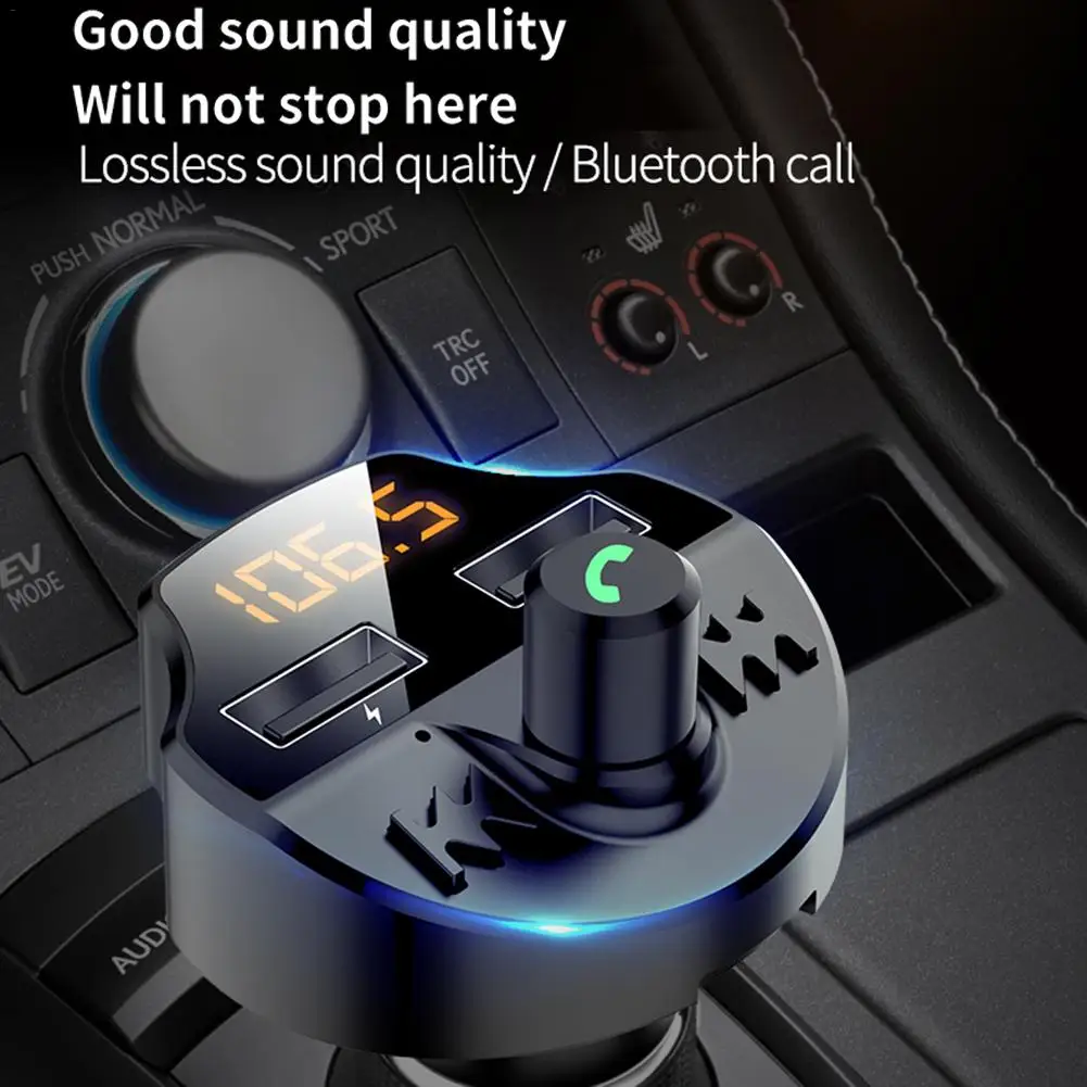 Автомобильный Bluetooth плеер Музыкальный fm-передатчик USB быстрое зарядное устройство авто fm-передатчик радио трансмиссор MP3 музыкальный плеер Автомобильный Аудио# 5YL
