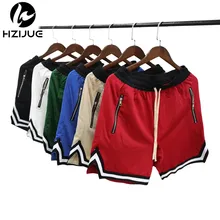 Летние мешковатые шорты в стиле хип-хоп, 6 цветов, Мужские дышащие шорты из Джерси, цветные Контрастные мужские шорты в стиле хип-хоп с заниженным шаговым швом
