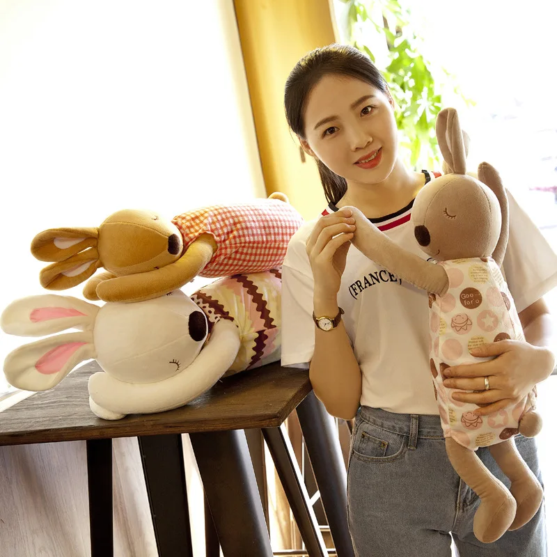 Super Lovely Sleeping Plush Comfort Toy Stuffed Animal Soft Bunny Baby Appease Lying Rabbit Pillow Doll Children's Gift 70~150CM