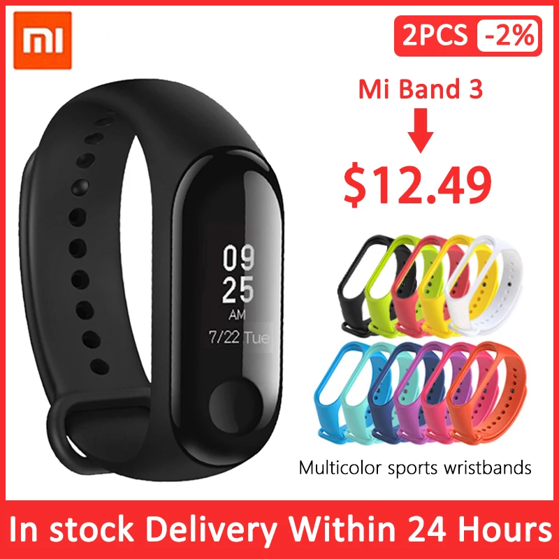 Xiaomi mi Band 4 оригинал 2019 новейшая музыка Смарт band Браслет Пульс фитнес 135 мАч цветной