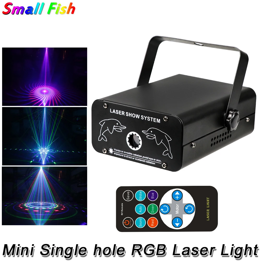 

10W Mini Single hole RGB 3in1 Laser Light Sound Control Stage Pattern Laser Projector Disco Dance Party Wedding DJ Effect Light