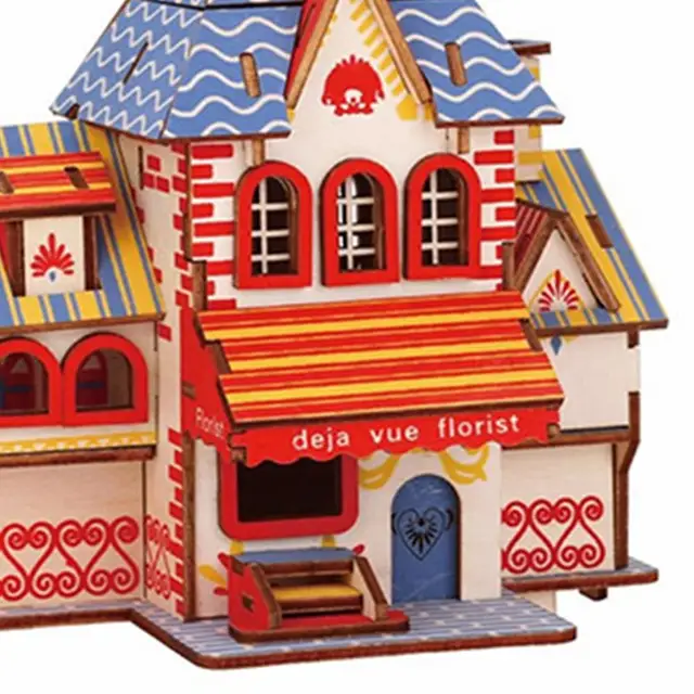 2Pcs Architectural Puzzles Safe Hand-eye Coordination Kids Assembly Puzzle Educational Toys Kids Montessori Toys for Children 5