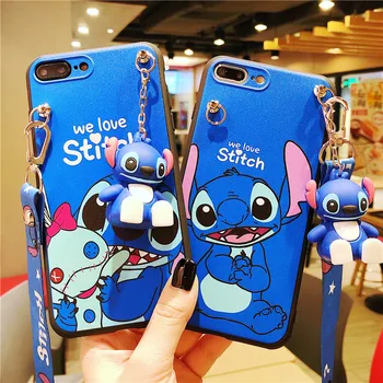 

Cute Cartoon Stitch Couple TPU phone case For iphone 6 6s 7 8 plus cover case for iphone 11 pro max XR X XS Max Emboss coque