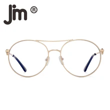 JM Круглые Голубые световые блокирующие очки круглые металлические очки для компьютера для мужчин и женщин уменьшают нагрузку на глаза