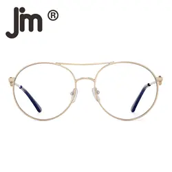 JM Круглые Голубые световые блокирующие очки круглые металлические очки для компьютера для мужчин и женщин уменьшают нагрузку на глаза