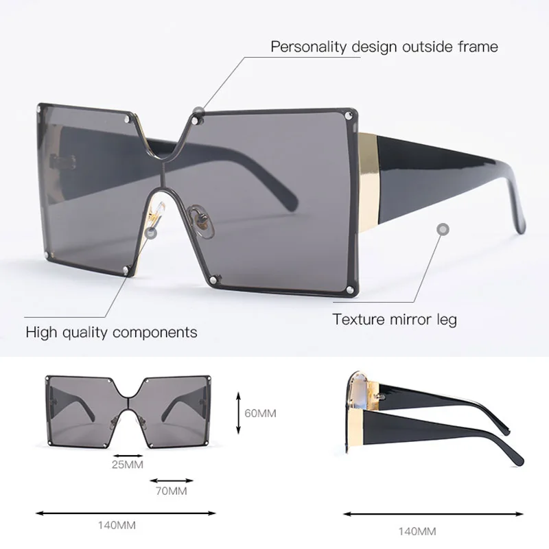 Унисекс Мода новые женские квадратные солнцезащитные очки для женщин очки оттенки винтажные брендовые дизайнерские негабаритные солнцезащитные очки для женщин и мужчин