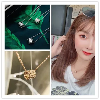 

Fashion luxury brand design women bead ball cylinder necklace flower choker perlee 925 sterling silver marked logo jewelry