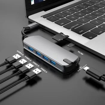 

5/6/7 In 1 USB-C HUB Type C to Multi USB 3.0 Hub Adapter Dock Station For MacBook Pro Huawei USB-C 3.1 Splitter Hub Card Reader