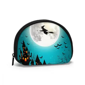 

Cosmetic Organizer Bag Halloween Flying Witch On The Full Moon Makeup bag Fashion Women Multifunction Beauty Bag