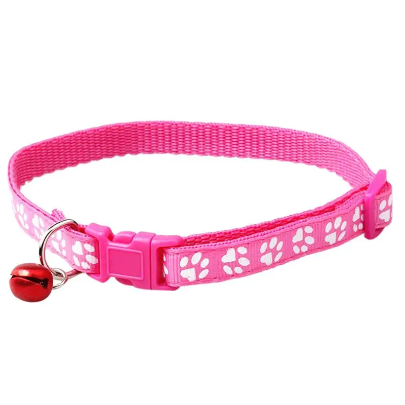 2 Pack Adjustable Cat Collar with Bell, Fashion Paw Print Design Pet Collar, Safety Quick Release Breakaway Collar for Cats (Ros 2 Pack Adjustable Cat Collar with Bell, Fashion Paw Print Design Pet Collar, Safety Quick Release Breakaway Collar for Cats (Ros