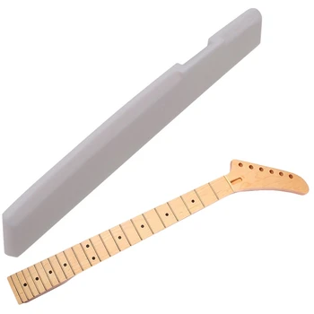 

72mm Bone Saddle for 6 String Acoustic Guitar Accessory & 22 Fret Maple Banana Electric Guitar Neck Dot Inlay