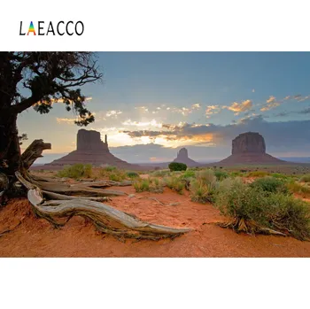 

Laeacco Desert Old Tree Shrub Deserted Building Cloud Natural Scenic Photo Backgrounds Photography Backdrops For Photo Studio