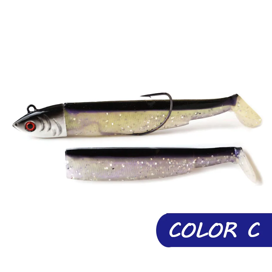 color C 15 г 30 г джиг голова Мягкая приманка Техасский Черный Гольян с 2/0 крючки для Червяков Swimbait весло хвост рыболовные приманки для окуня приманки-Воблеры - Цвет: color C