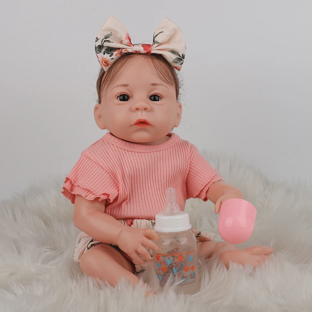 

17 Inches Reborn Baby Dolls Bebe Doll Newborn Bebe with Summer Clothes