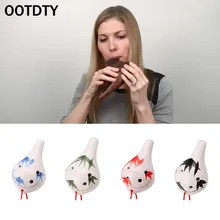 OOTDTY Профессиональный 6 отверстий окарина керамический альт AC ключ флейта музыкальный инструмент