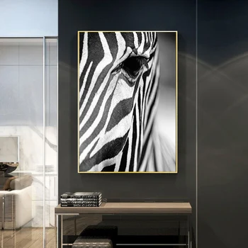 

Black and White Zebra Poster Animal Canvas Paintings Posters Print Wall Art Pictures for Living Room Home Decor Unframed