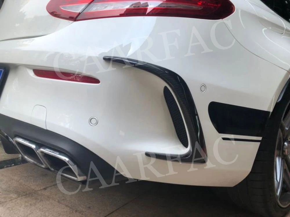 C Class углеродного волокна/frp зад Бампер Планки боковые вентиляционные отверстия спойлер для Mercedes Benz W205 C63 AMG C200 C260 C300 купе