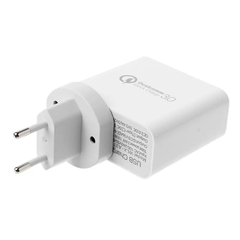 18W Quick Charge 3.0 3x USB QC3.0 Fast Charger Type C Wall Charger Power Adapter for iPhone Samsung Xiaomi Huawei Mobile Phone T
