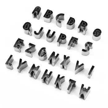 

Stainless Steel 26 Full Set Lettered Fondant Cookie Cutter Cookie Printed Baking Mould Set Fruit Cutter