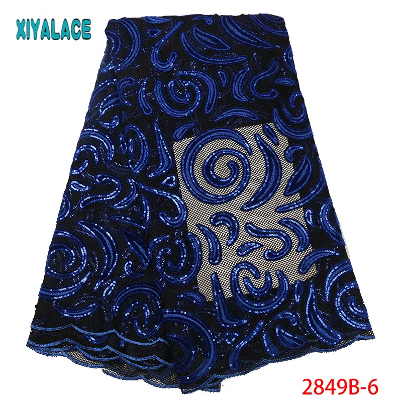 

Royal Bule Sequins Lace Fabric Latest African Lace Fabric High Quality Nigerian French Party Lace Fabric For Tulle Lace Fabric
