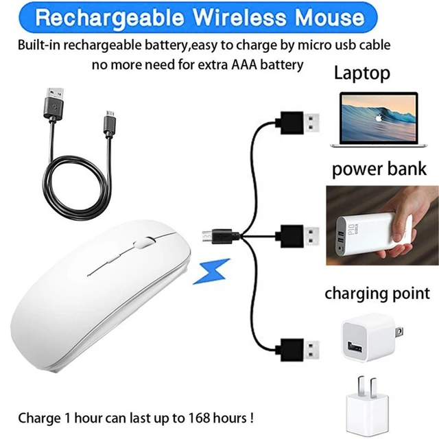 Wireless Mouse Rechargeable Bluetooth Mouse Noiseless Mause Wifi Mice USB Mice For PC Desktop laptop accessories