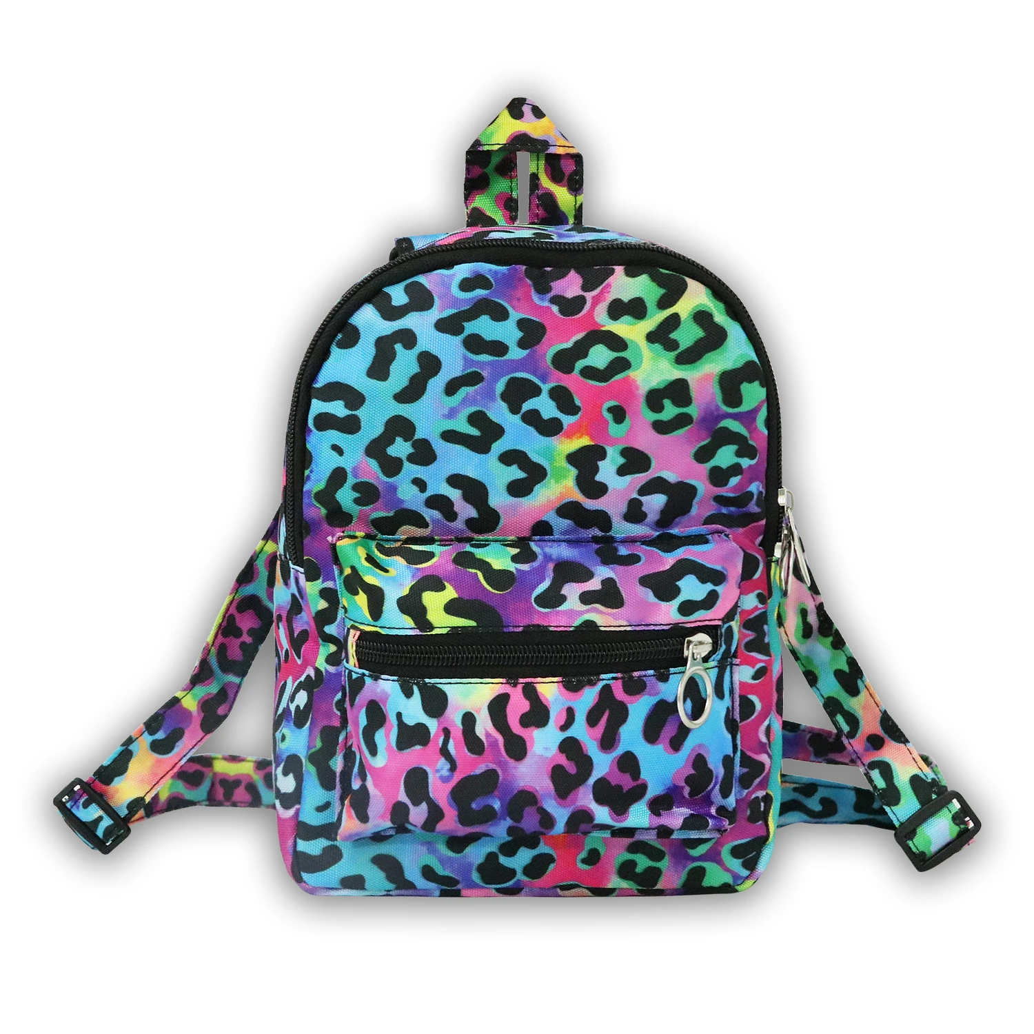 Women's Colorful Leopard Print Backpack Adult Schoolbag Portable Shoulder Bag Small Woman Backpacks