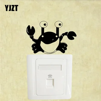 

YJZT Wall Switch Sticker Kids Room Decor Cartoon Animal Vinyl Decal Standing Crabs S19-0364