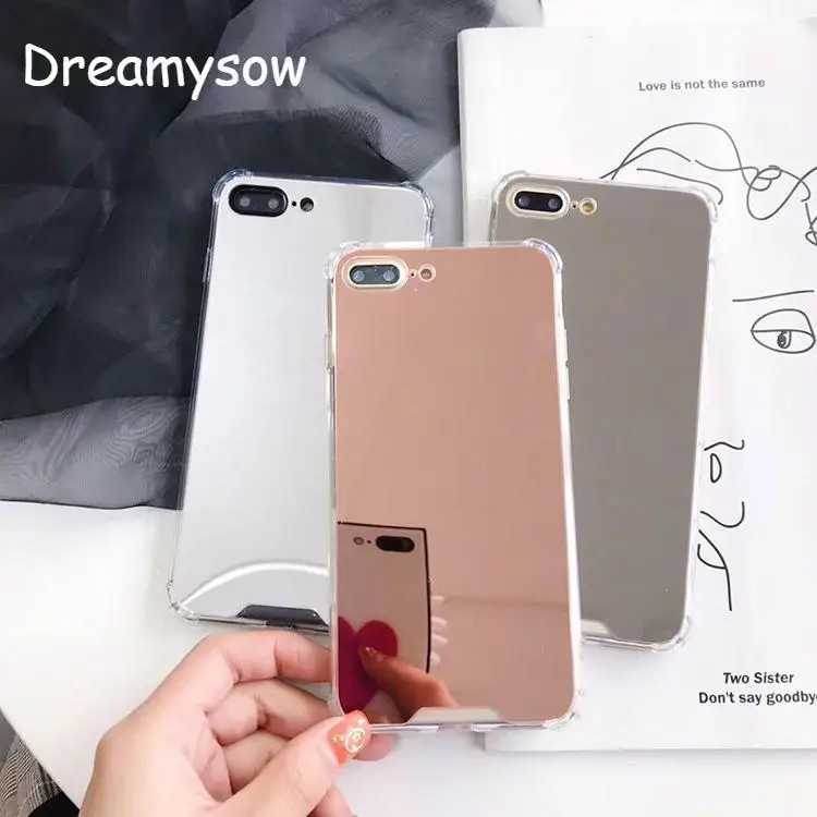 

Luxury Mirror Effect Shockproof Phone Cases For iPhone X XR XS Max Case Shell For iPhone 6 6S 7 8 Plus Soft TPU Back Cover Case