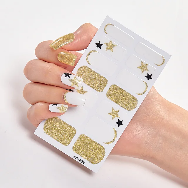 Full Cover Nail Stickers Nail Polish Nail Decoration Nails Sticker Designer Self Adhesive Nail Sticker Creative Nailart Sticker AF036
