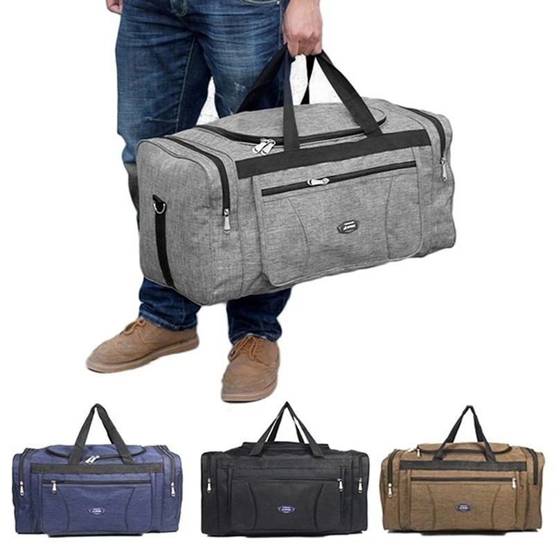 Oxford-bolsas de viaje impermeables para hombre, bolso de viaje de mano, grande, de gran capacidad, para fin de semana