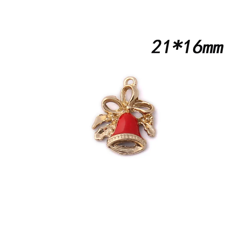 4 21x16mm Мини-заказ подвески эмалевый сплав Рождественский стиль Санта-Клаус дерево колокол цветок Плавающие Подвески 10 шт подвеска - Окраска металла: 4 21x16mm