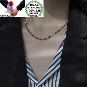 

OMHXZJ Wholesale HA09 European Fashion Fine Woman Girl Birthday Party Gift Knot Beads 100% 925 Sterling Silver Chain Necklace