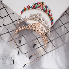 JURAN новые красочные стразы жемчужные бусины повязки для волос аксессуары для волос банты заколки для волос повязки для женщин