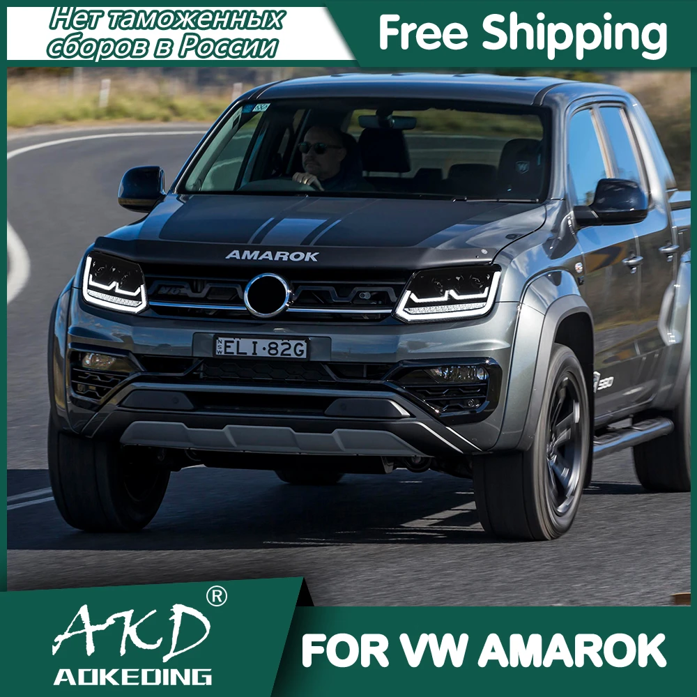 For VW AMAROK 2010 2022 Headlights DRL Day Running Light LED Bi Xenon