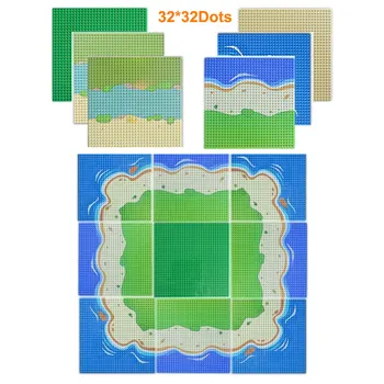 

32x32 Dots City Street BasePlate Colorful Sandy Beach Island Base plate Board DIY Building Blocks Compatible All Brands Blocks
