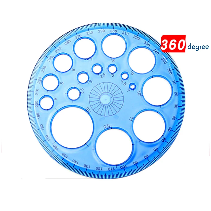 

360 Degree Plastic Protractors for Angle Measurement 11.5cm Diameter Circle Drawing Template Circle Maker School Office Supply