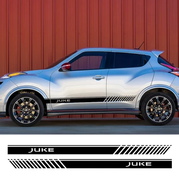 

2PCS For Nissan Juke Auto Both Side Decor Graphic Vinyl Stripes Decals Car Door Side Skirt Stickers Racing Exterior Accessories